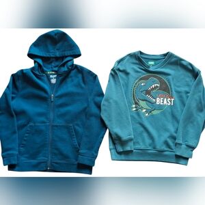 Boys winter hoodie fleece jacket and pullover coat size M